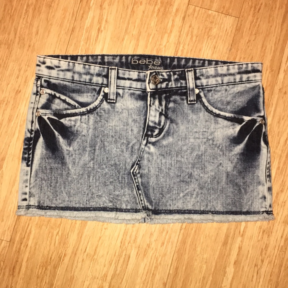 Bebe mini jeans skirt
